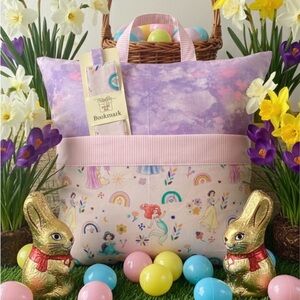 Handmade Purple and Pink Princess Reading Pillow with Bookmark